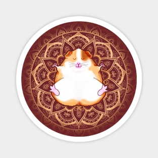 Zen Guinea Pig Meditating Mandala Magnet